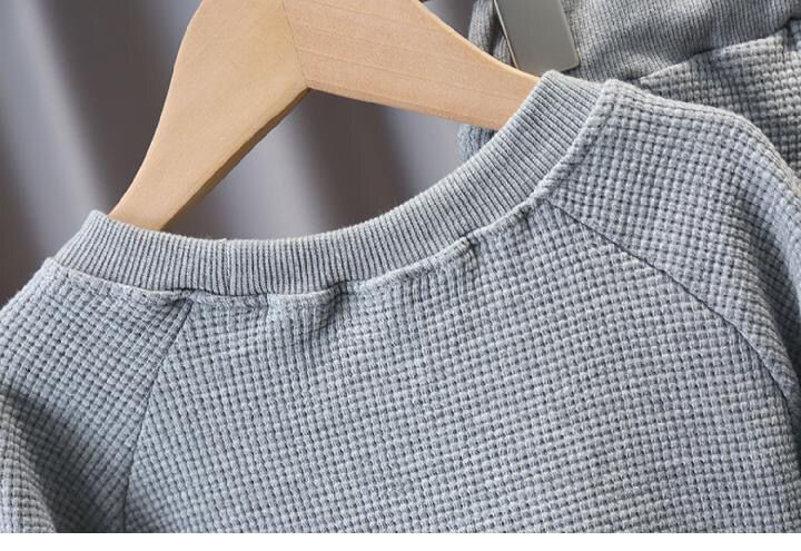 Boys' Waffle Sports Fashion Two-piece Suit